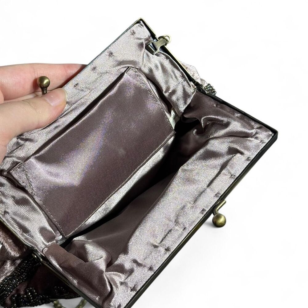 VINTAGE Dusty pink velvet clutch & shoulder bag. - Picture 6 of 8